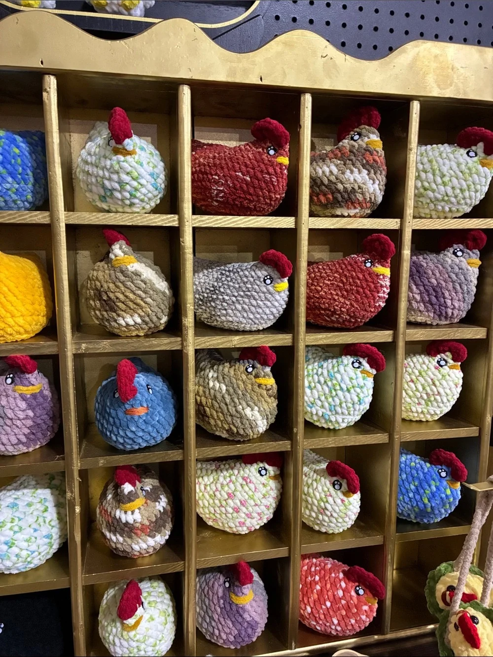 Plush Chicken Small Pet Toy - Navy, White & Red